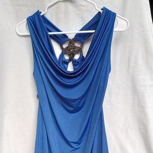 Topia Cowl Neck Blue Mini Dress L